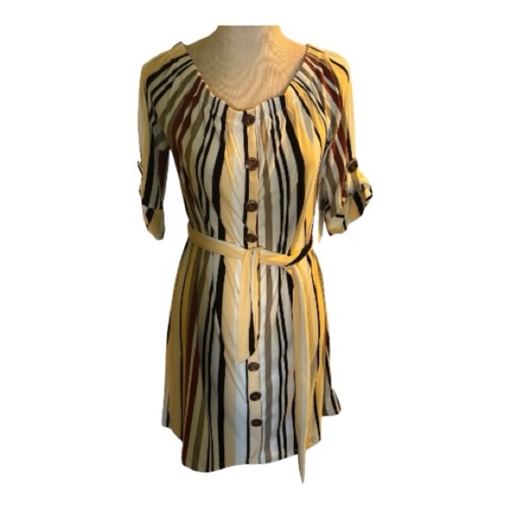 Liv & Lottie NWT striped Med multicolored dress polyester blend
